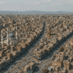 Aerial view of Rawalpindi city with iconic mosque and clock tower – NA-51 PTI Candidate Maj. Latasab Satti region