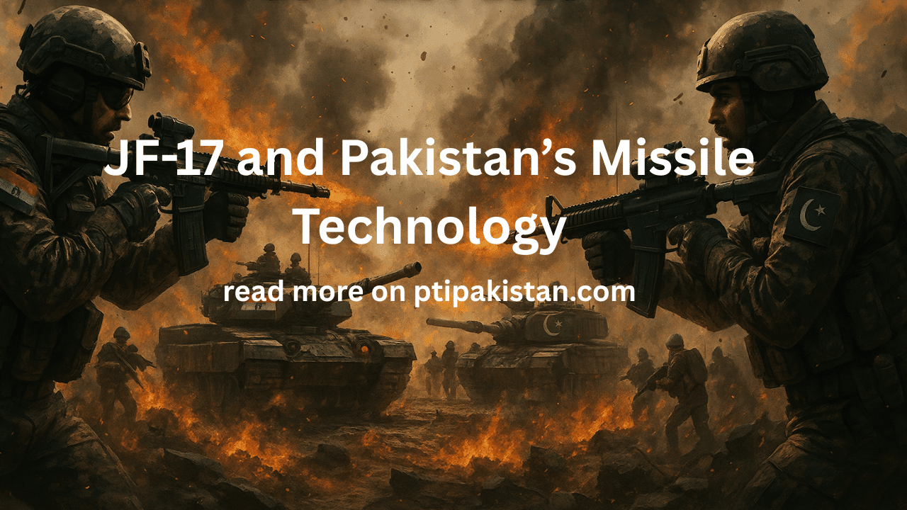 Pakistani and Indian soldiers face off with tanks and weapons during military tension in 2025 – JF-17 and missile technology theme